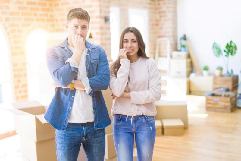 Couple stressed out due to moving