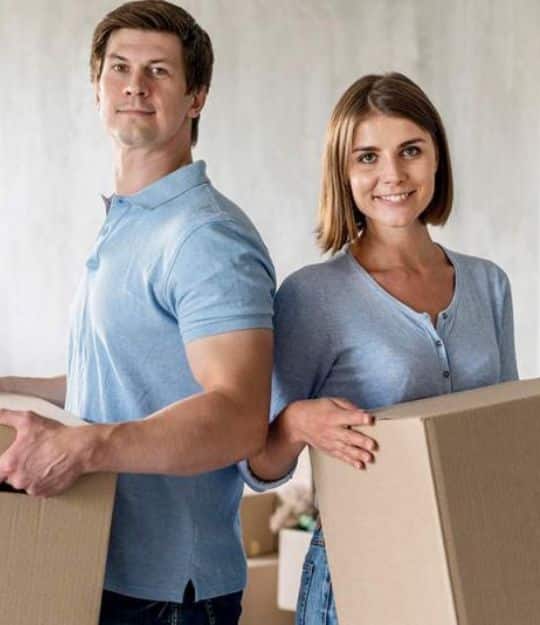 Happy Couple Moving